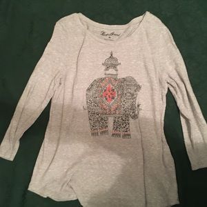 Lucky Brand Elephant 3/4 Length Shirt